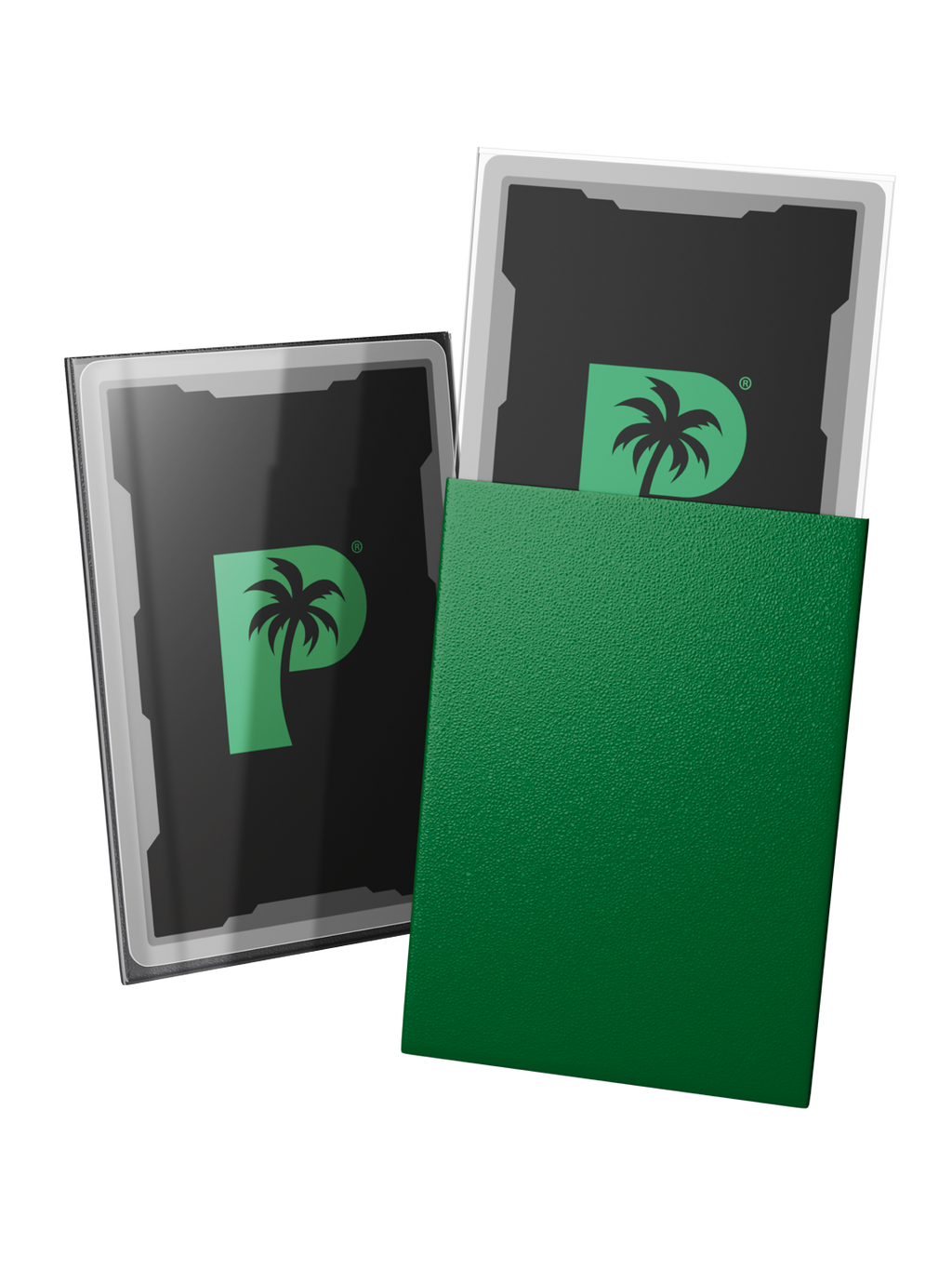 Palms Off Gaming Blackout Deck Sleeves - Japanese Mini Size - 60pc - Green