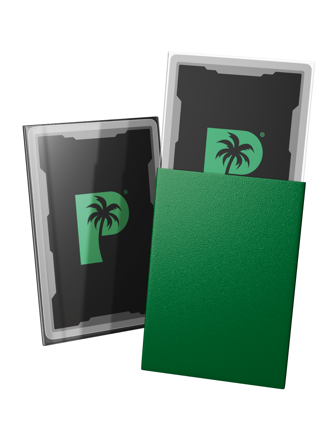 Palms Off Gaming Blackout Deck Sleeves - Japanese Mini Size - 60pc - Green