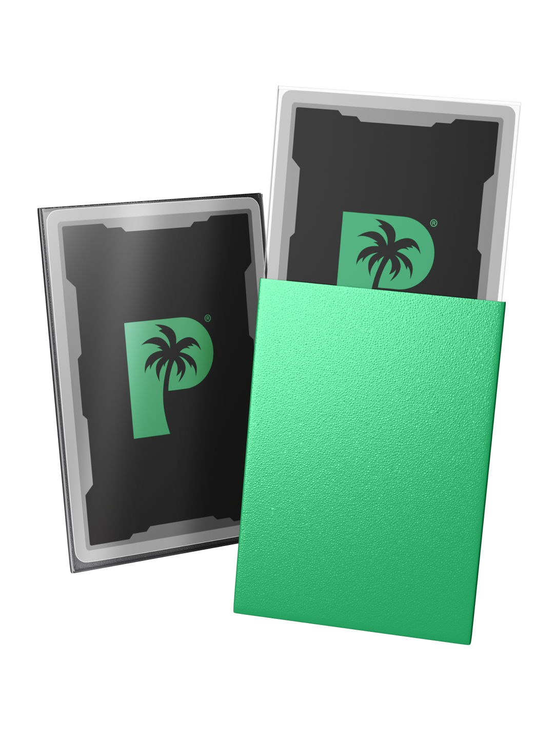 Palms Off Gaming Blackout Deck Sleeves - Japanese Mini Size - 60pc - Jade - Matte