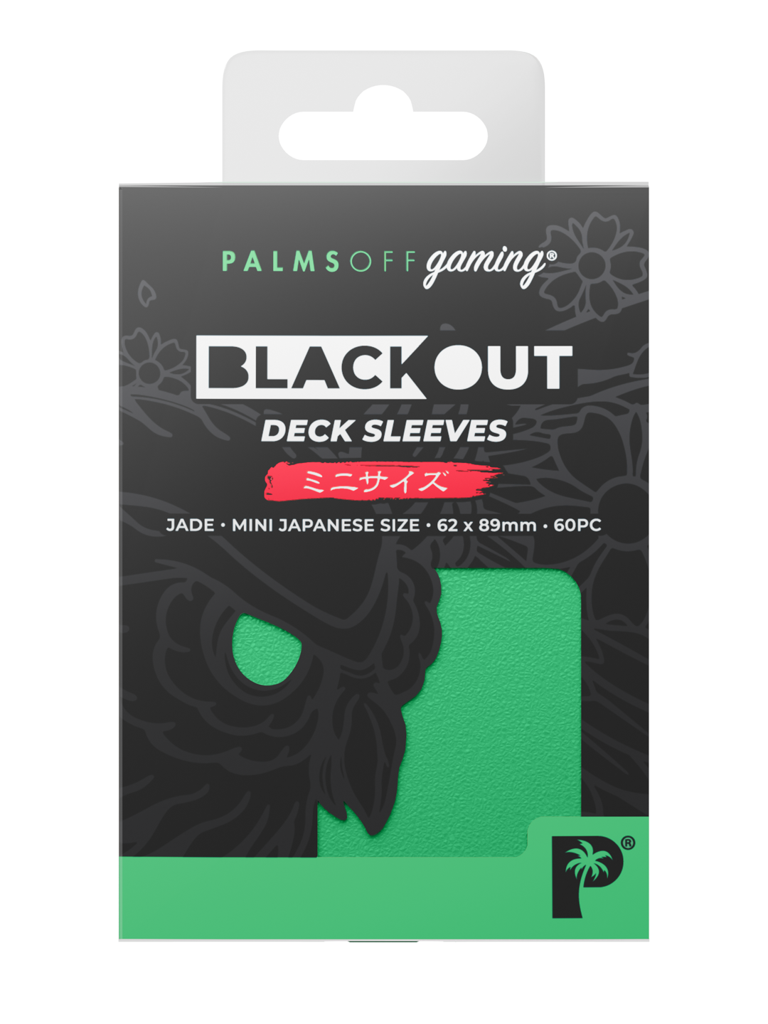 Palms Off Gaming Blackout Deck Sleeves - Japanese Mini Size - 60pc - Jade