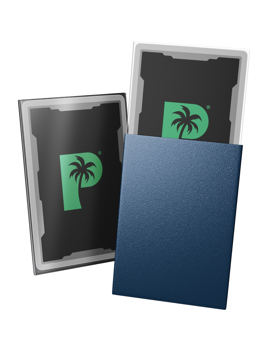 Palms Off Gaming Blackout Deck Sleeves - Japanese Mini Size - 60pc - Navy - Matte