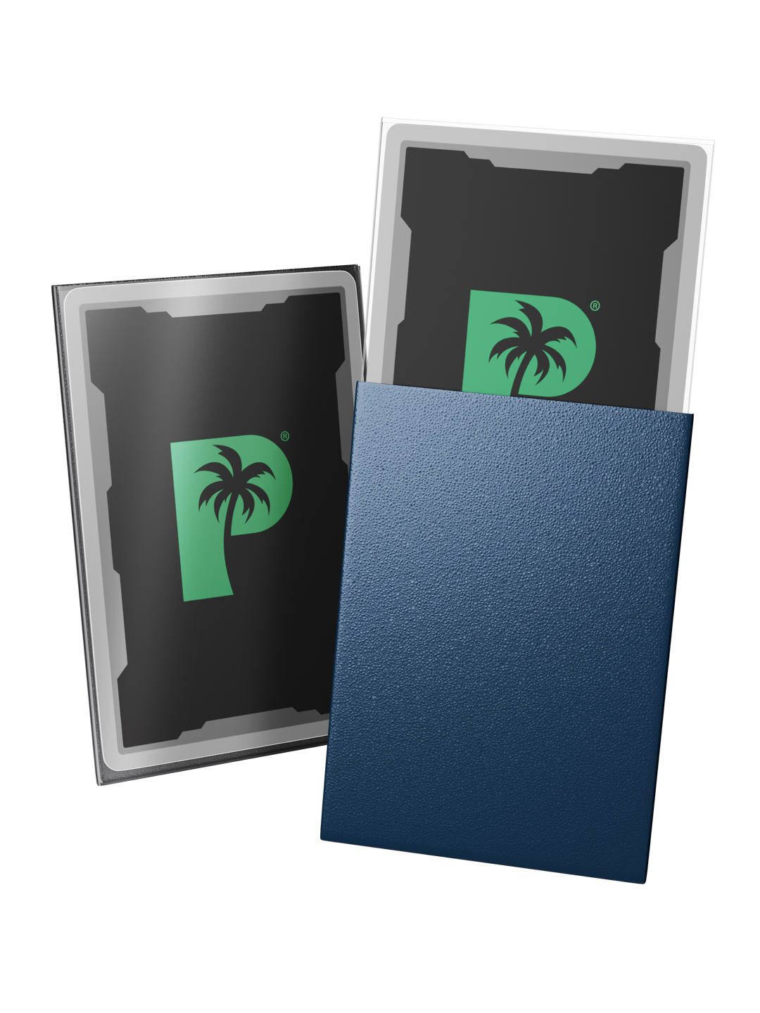 Palms Off Gaming Blackout Deck Sleeves - Japanese Mini Size - 60pc - Navy - Matte