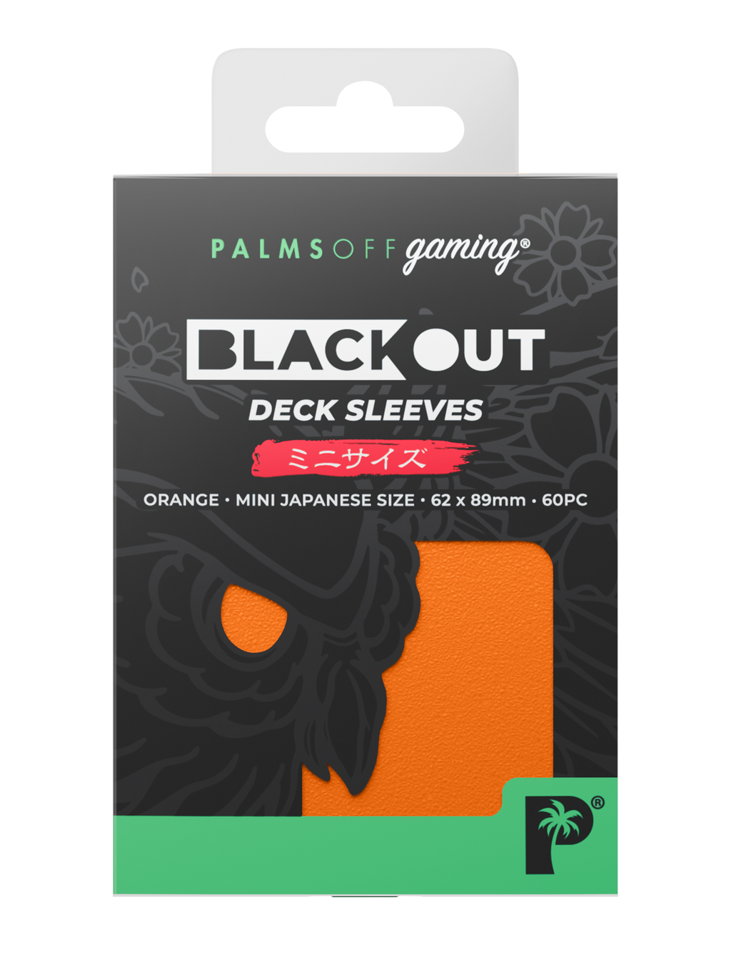 Palms Off Gaming Blackout Deck Sleeves - Japanese Mini Size - 60pc - Orange
