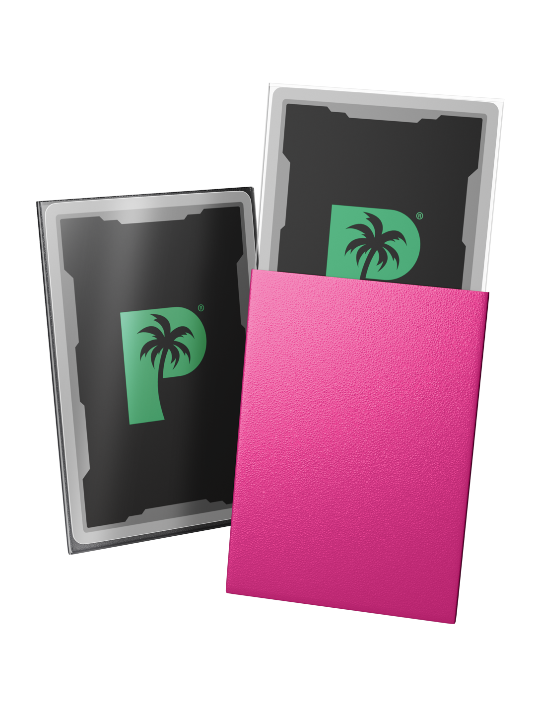 Palms Off Gaming Blackout Deck Sleeves - Japanese Mini Size - 60pc - Pink - Matte