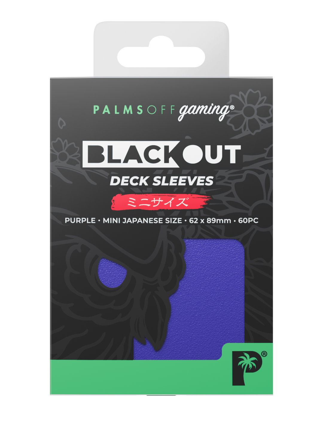 Palms Off Gaming Blackout Deck Sleeves - Japanese Mini Size - 60pc - Purple