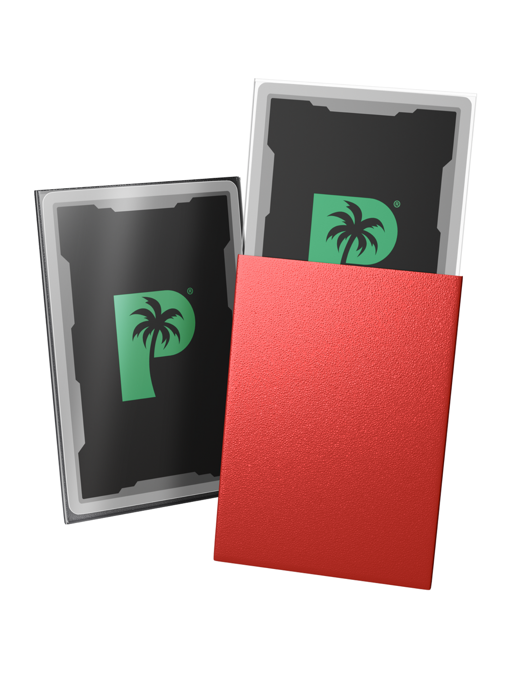 Palms Off Gaming Blackout Deck Sleeves - Japanese Mini Size - 60pc - Red - Matte