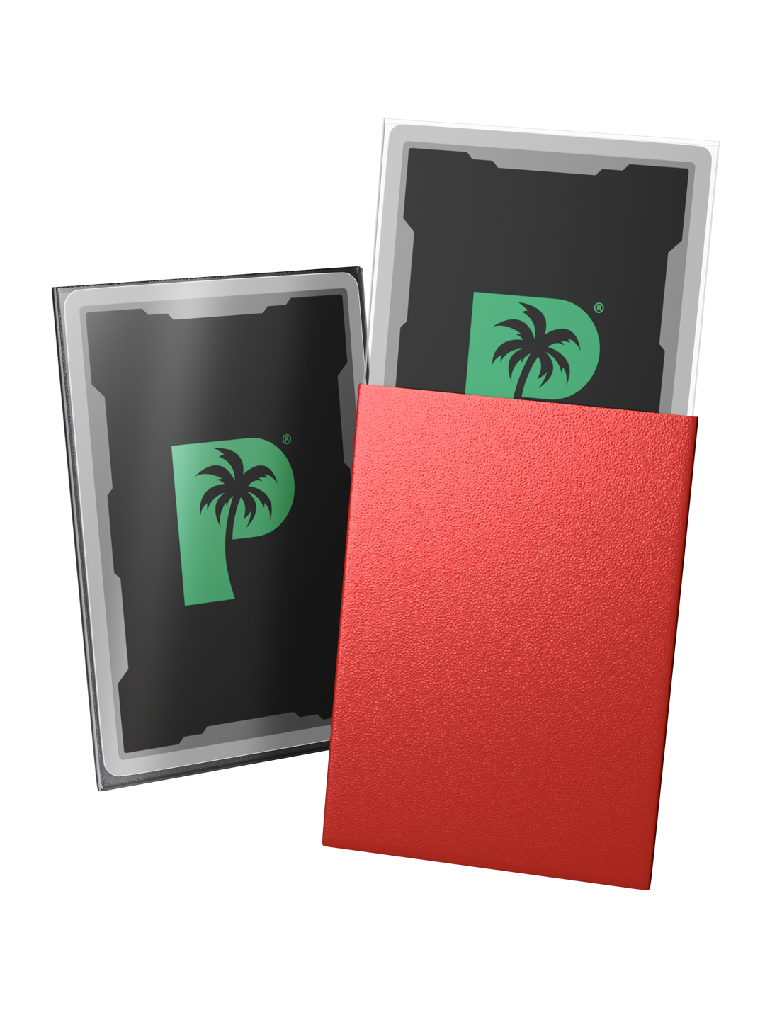 Palms Off Gaming Blackout Deck Sleeves - Japanese Mini Size - 60pc - Red - Matte
