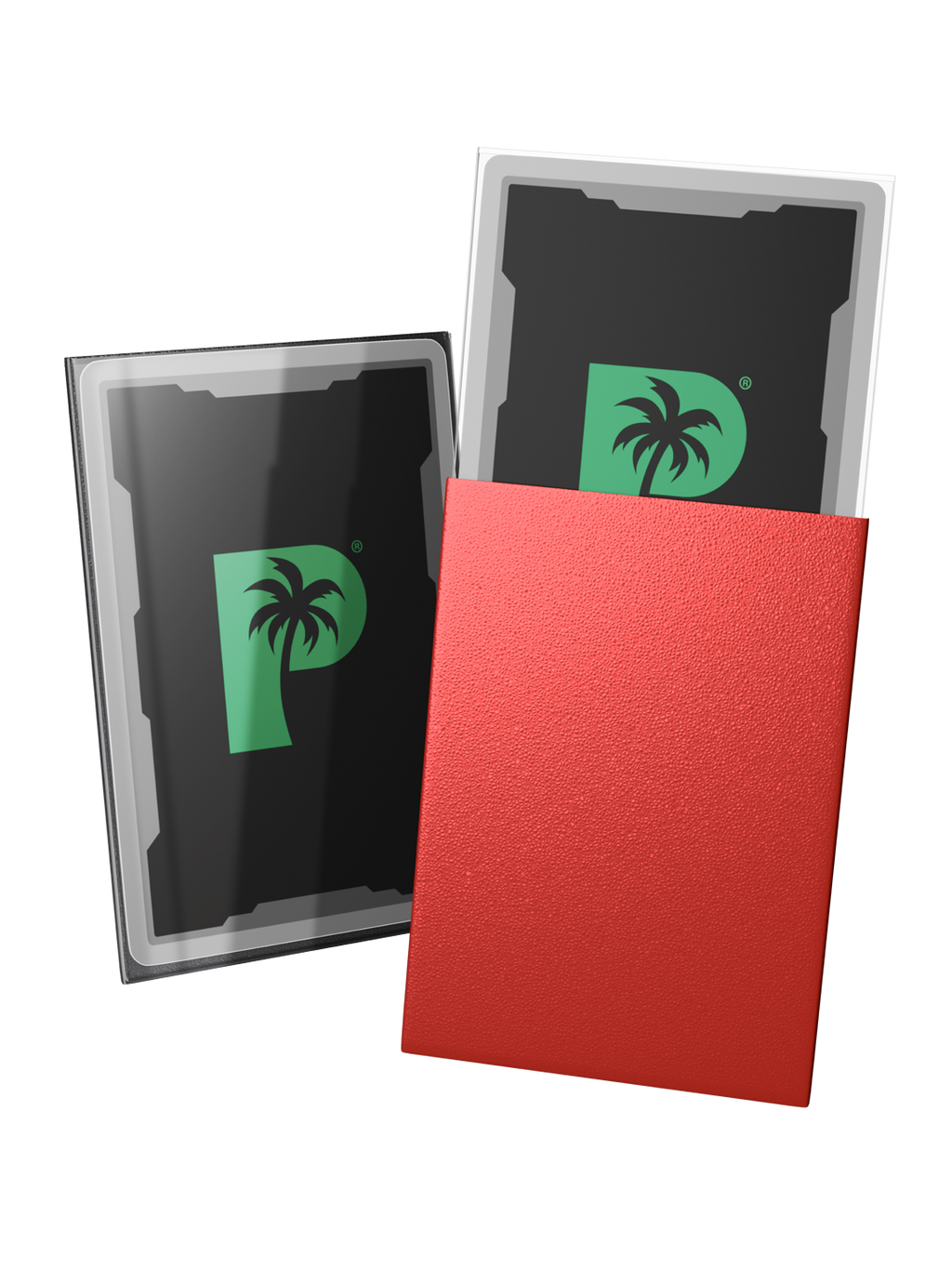 Palms Off Gaming Blackout Deck Sleeves - Japanese Mini Size - 60pc - Red