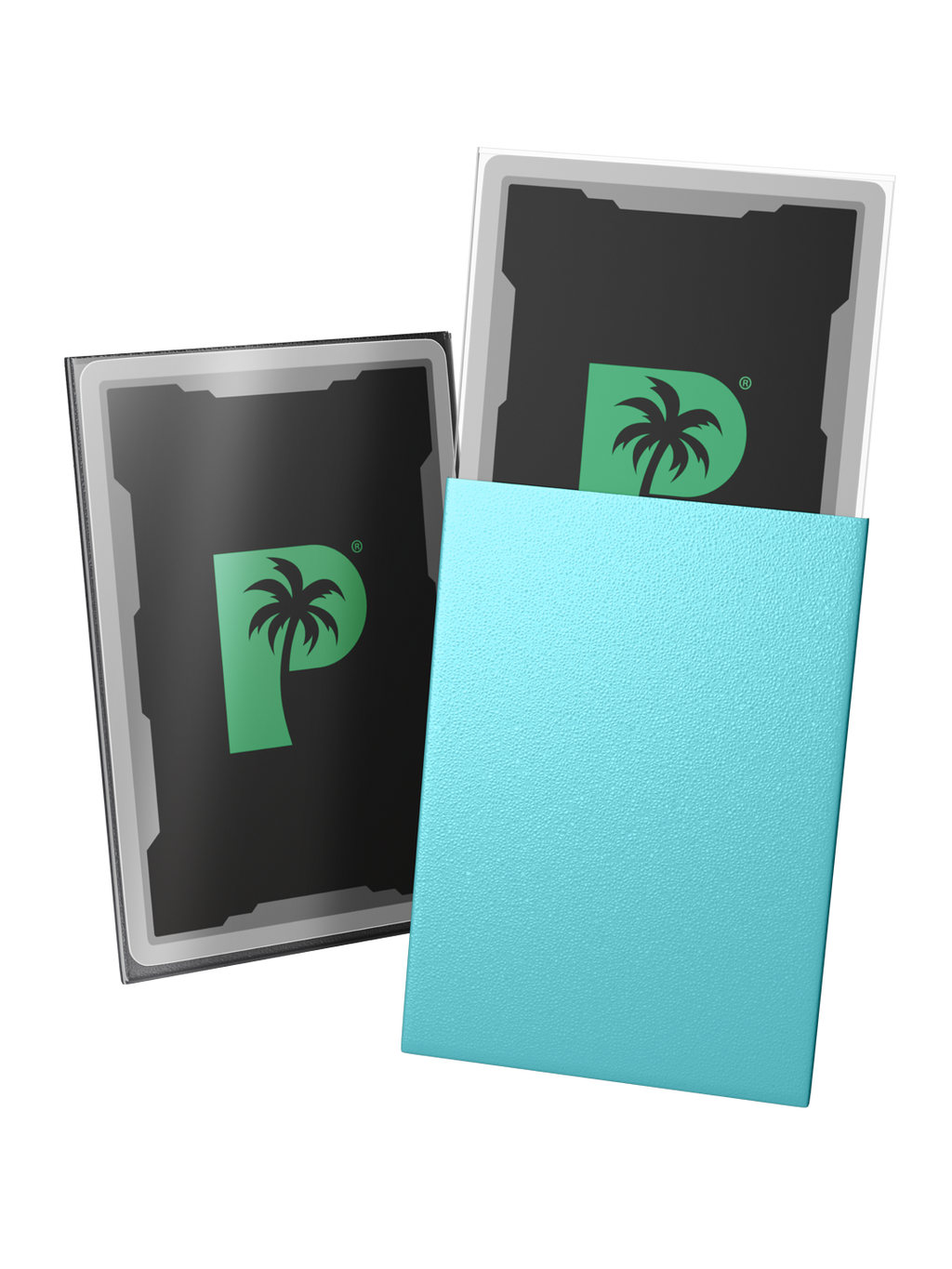 Palms Off Gaming Blackout Deck Sleeves - Japanese Mini Size - 60pc - Turquoise - Matte