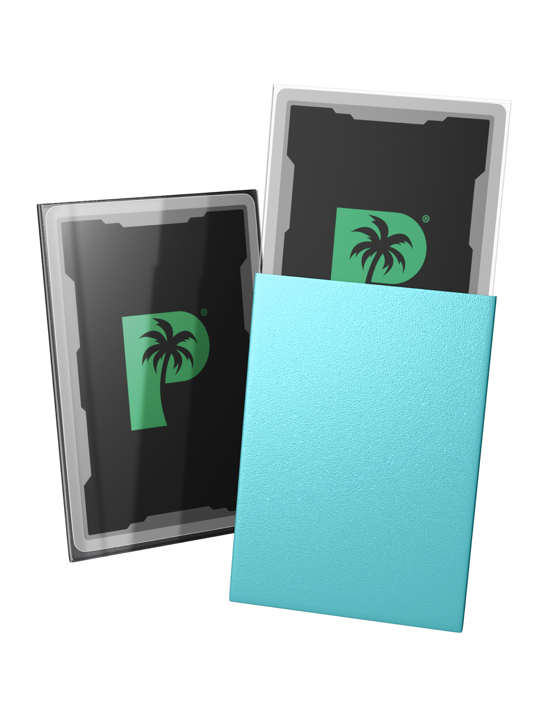 Palms Off Gaming Blackout Deck Sleeves - Japanese Mini Size - 60pc - Turquoise