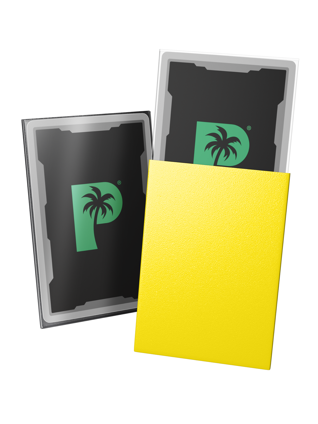 Palms Off Gaming Blackout Deck Sleeves - Japanese Mini Size - 60pc - Yellow - Matte