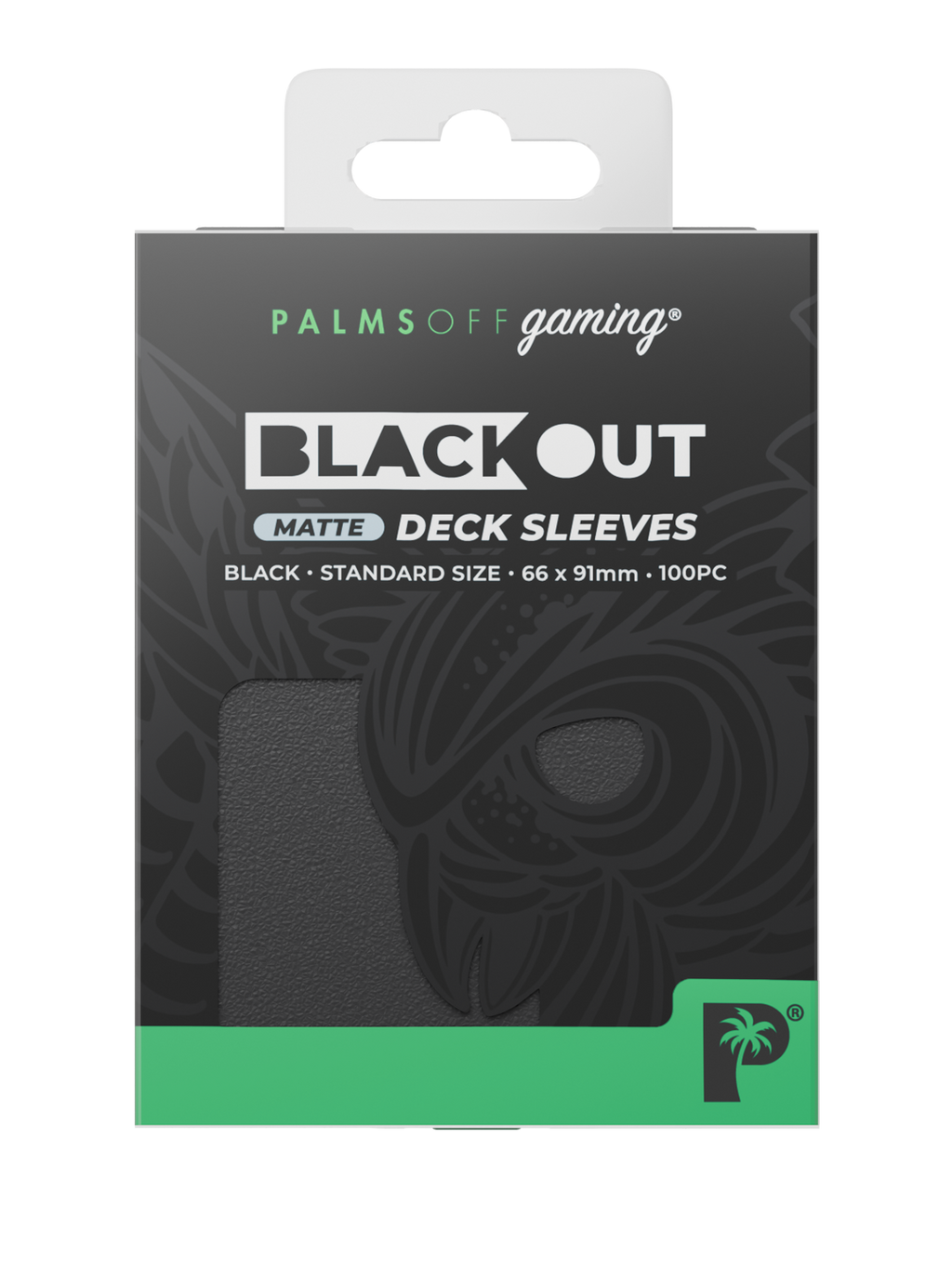 Palms Off Gaming Blackout Deck Sleeves - Standard - 100pc - Black - Matte