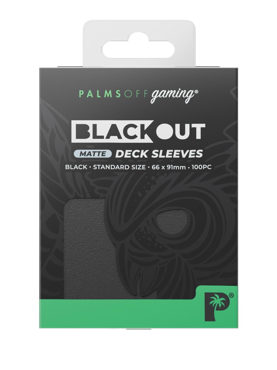 Palms Off Gaming Blackout Deck Sleeves - Standard - 100pc - Black - Matte