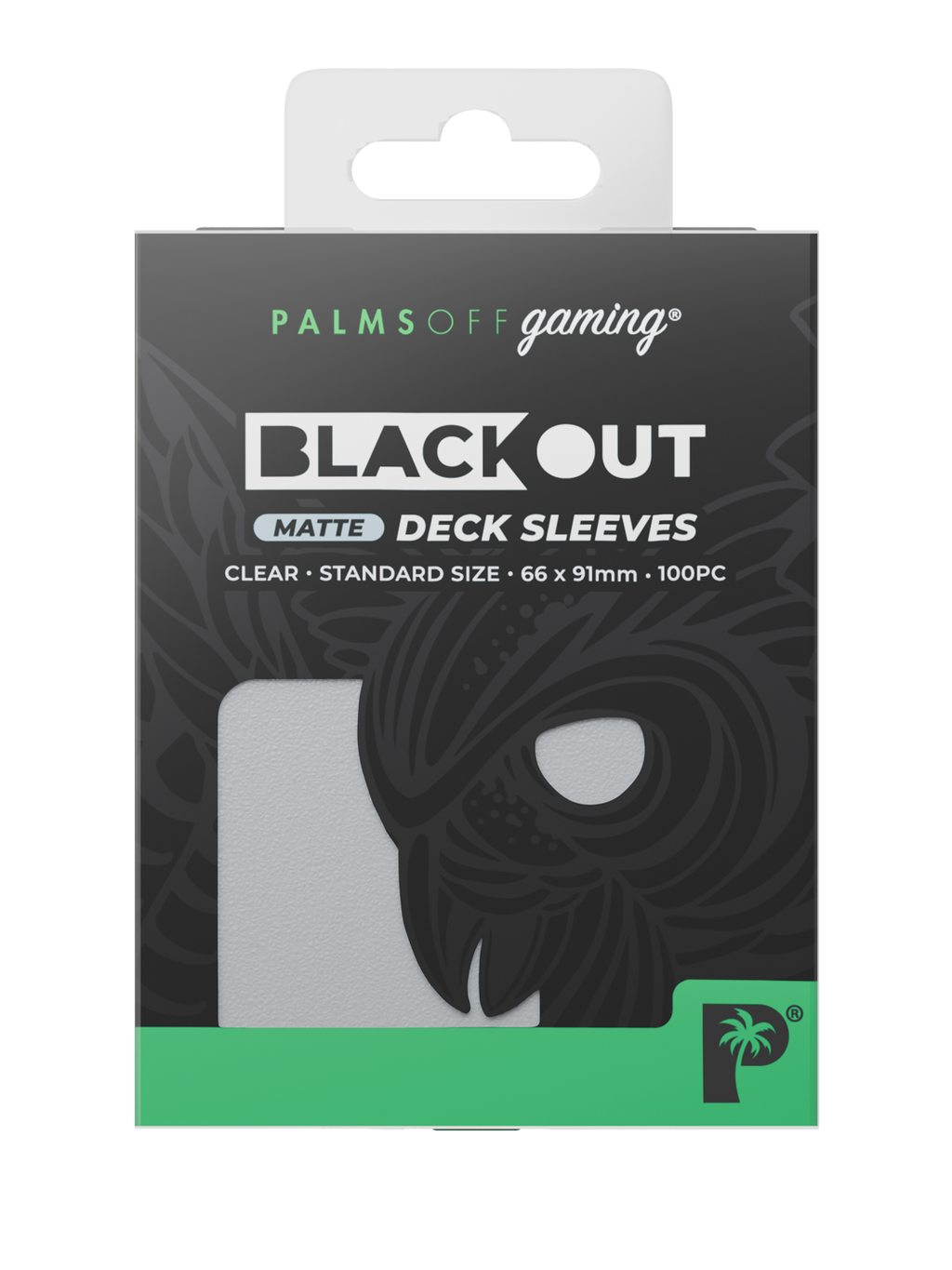Palms Off Gaming Blackout Deck Sleeves - Standard - 100pc - Clear - Matte