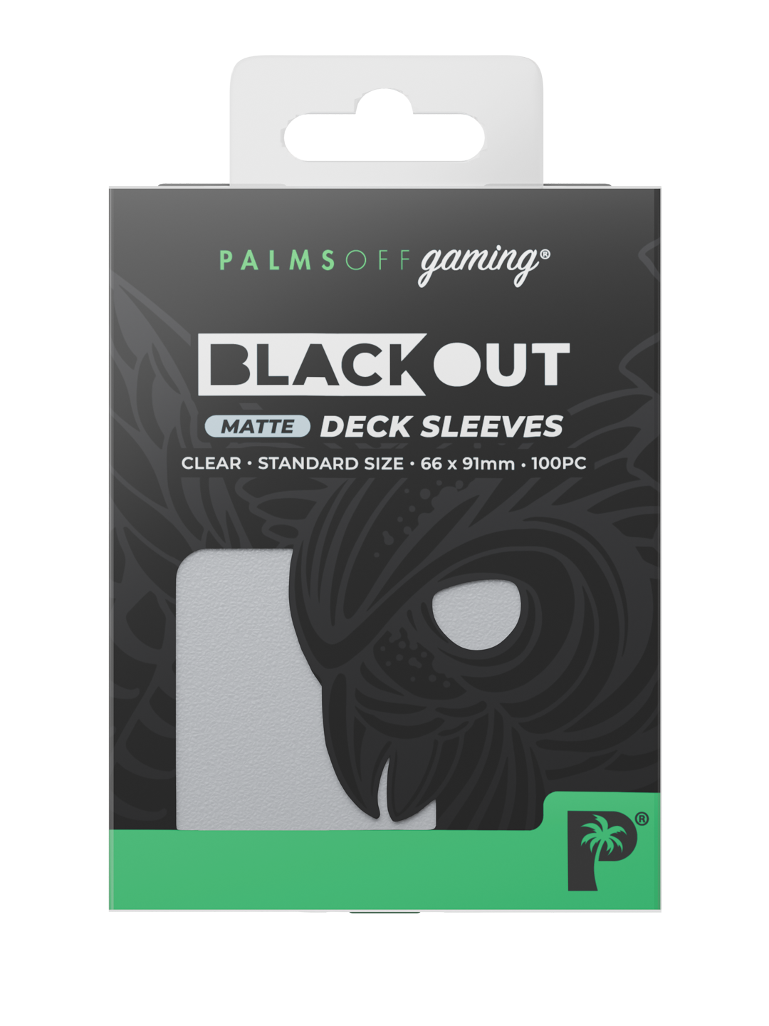 Palms Off Gaming Blackout Deck Sleeves - Standard - 100pc - Clear - Matte
