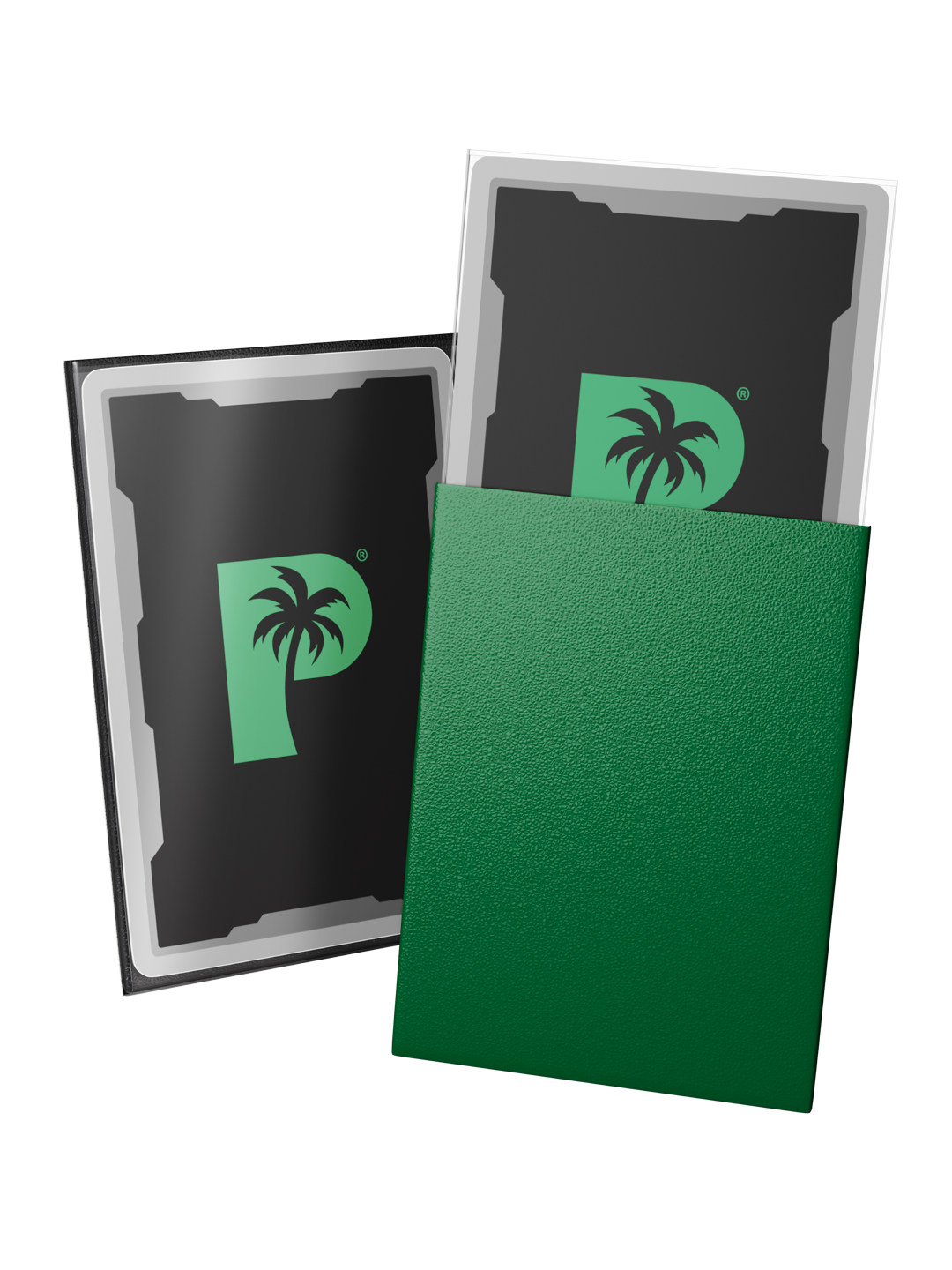 Palms Off Gaming Blackout Deck Sleeves - Standard - 100pc - Green - Matte