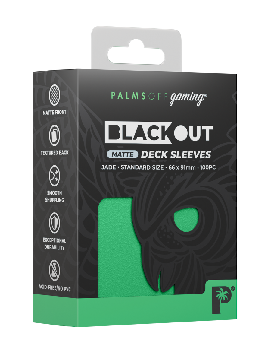 Palms Off Gaming Blackout Deck Sleeves - Standard - 100pc - Jade - Matte
