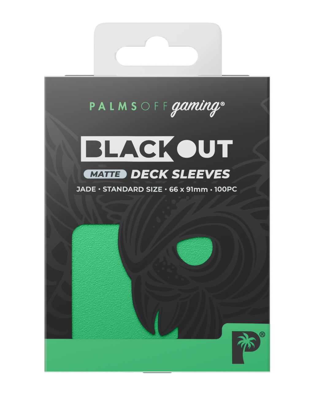 Palms Off Gaming Blackout Deck Sleeves - Standard - 100pc - Jade - Matte