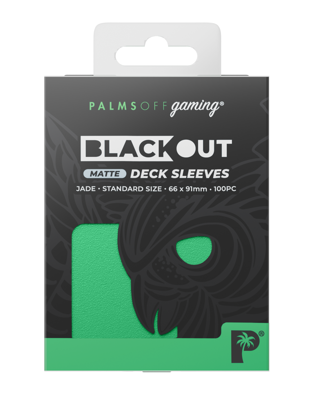 Palms Off Gaming Blackout Deck Sleeves - Standard - 100pc - Jade - Matte