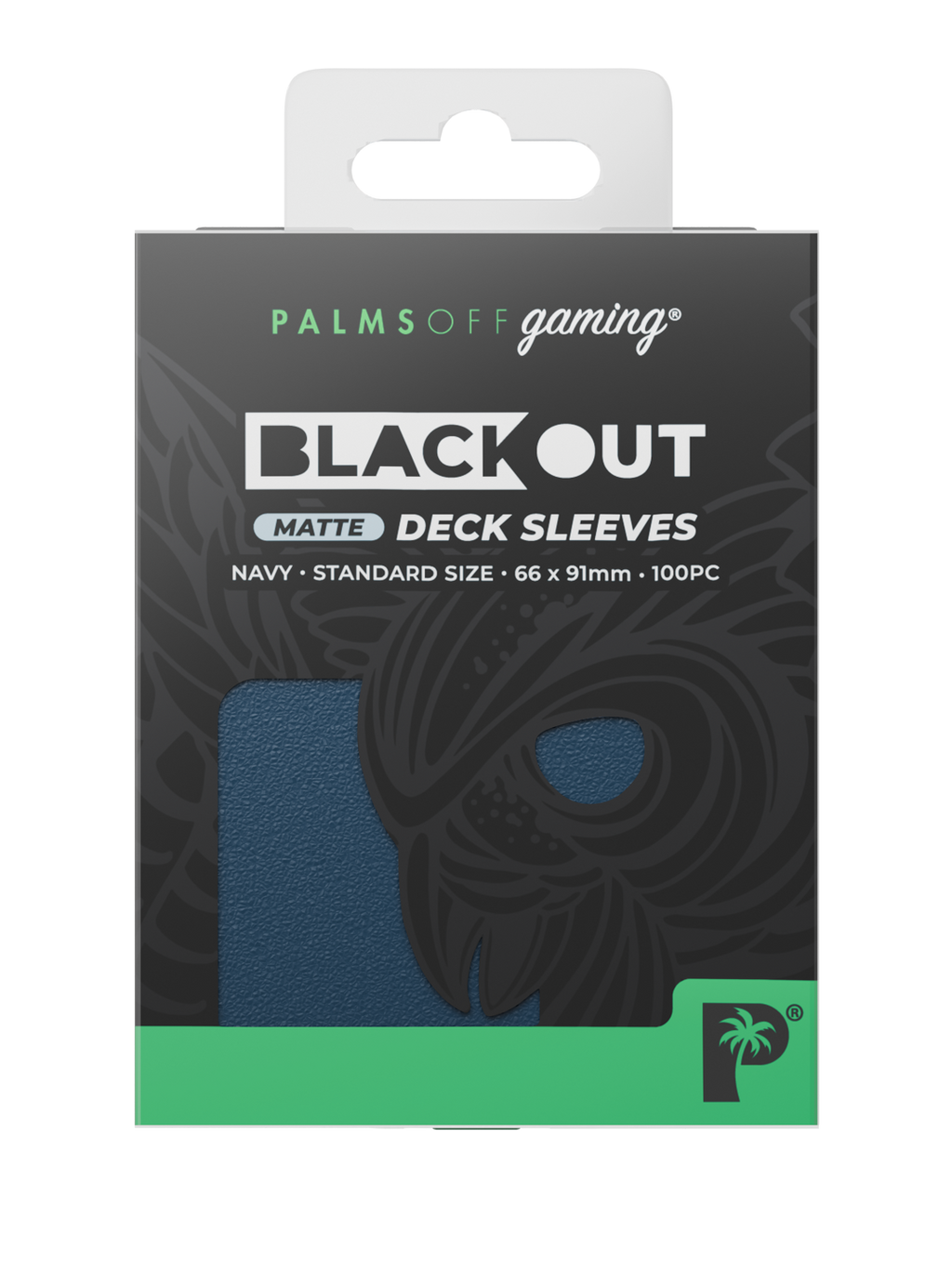 Palms Off Gaming Blackout Deck Sleeves - Standard - 100pc - Navy - Matte