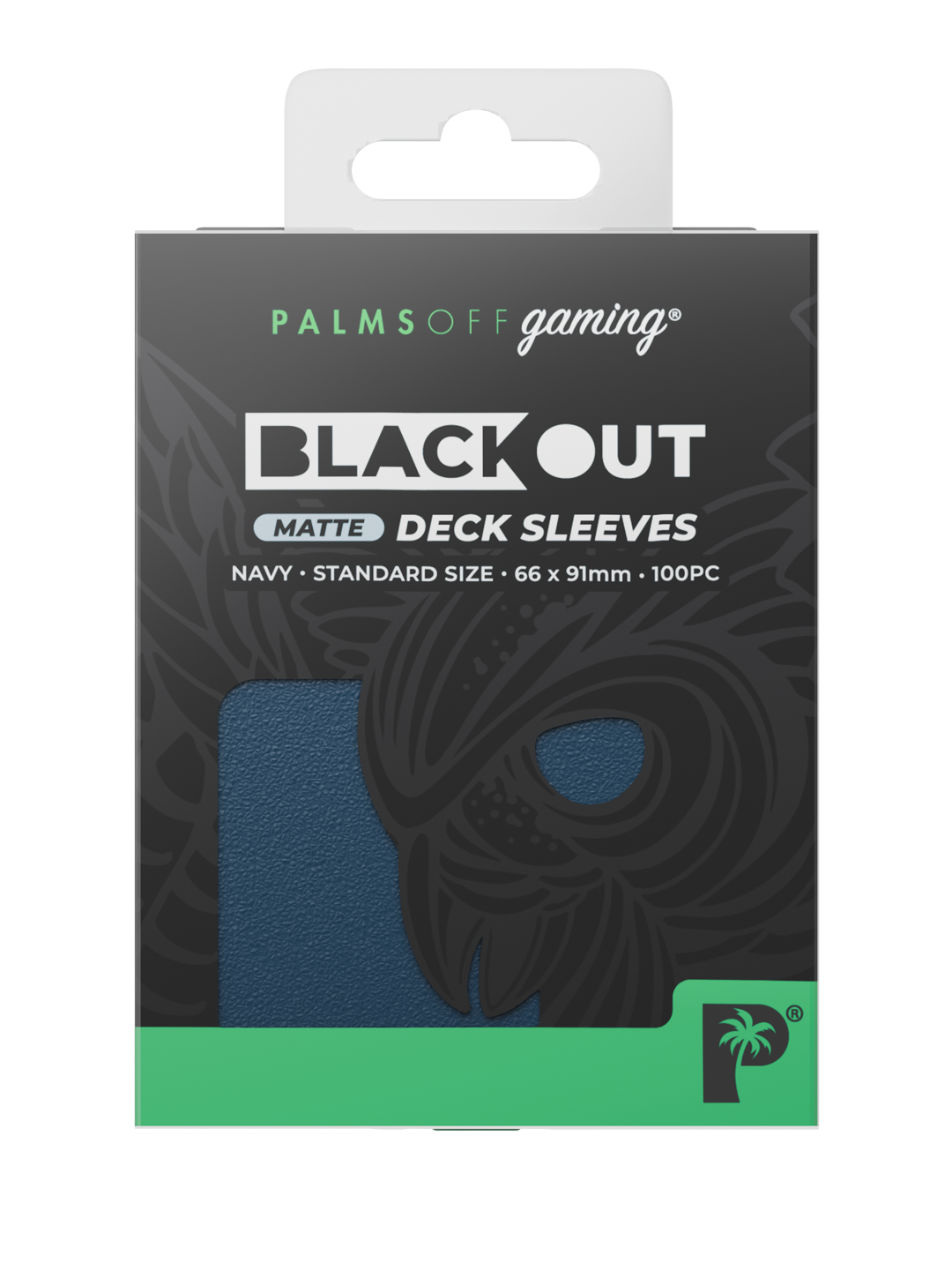 Palms Off Gaming Blackout Deck Sleeves - Standard - 100pc - Navy - Matte