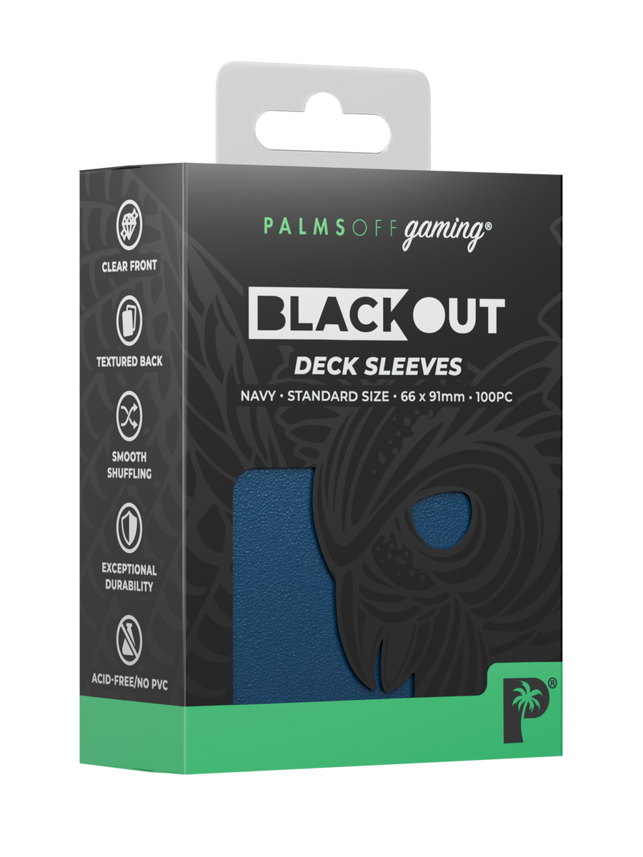 Palms Off Gaming Blackout Deck Sleeves - Standard - 100pc - Navy