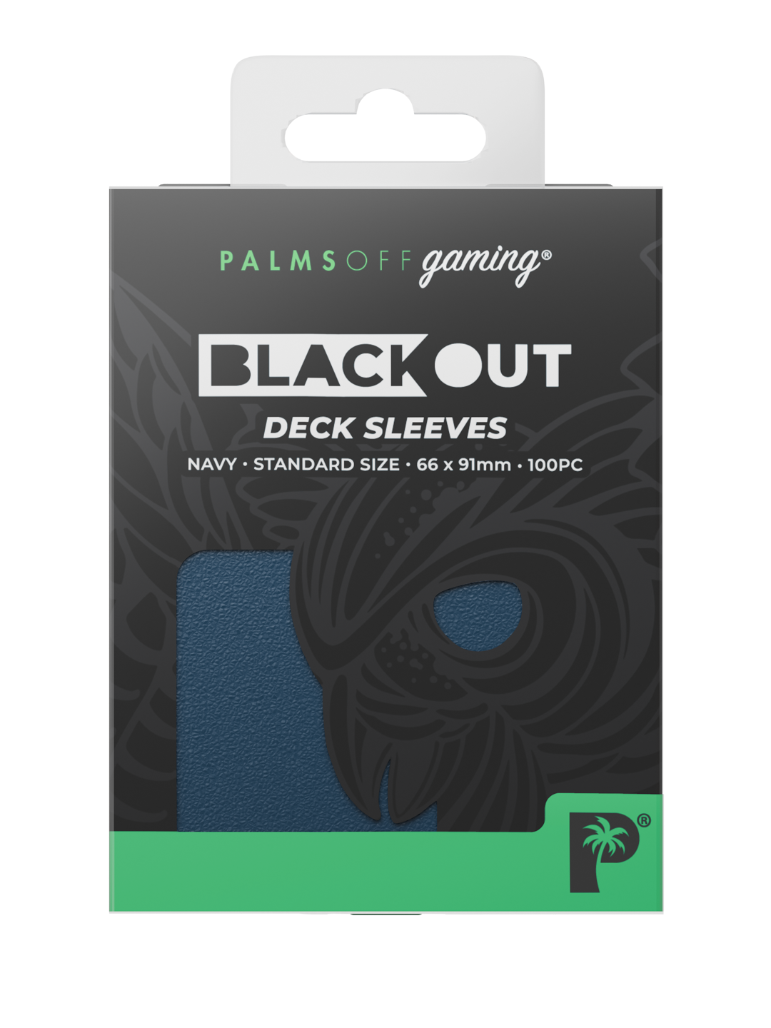 Palms Off Gaming Blackout Deck Sleeves - Standard - 100pc - Navy