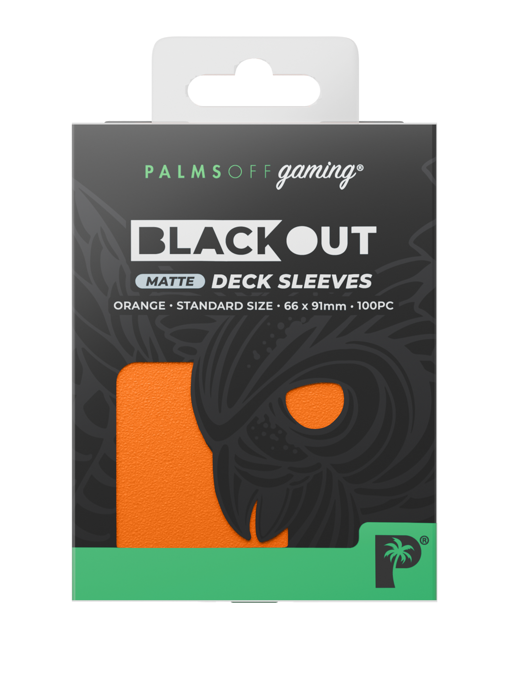 Palms Off Gaming Blackout Deck Sleeves - Standard - 100pc - Orange - Matte