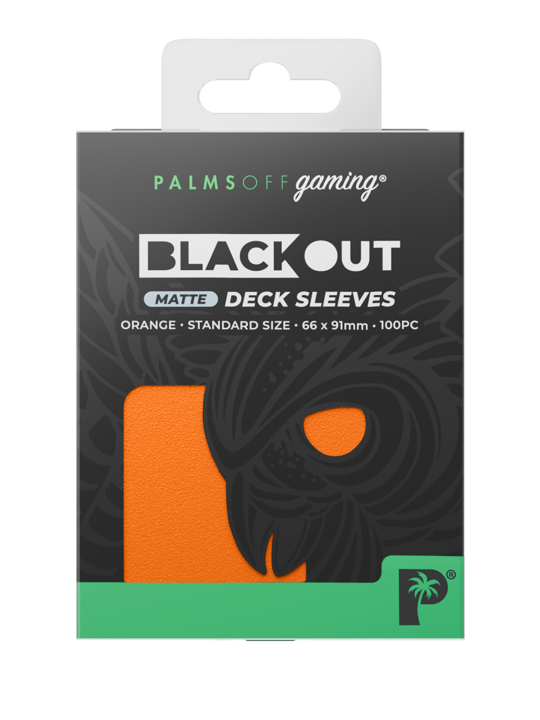 Palms Off Gaming Blackout Deck Sleeves - Standard - 100pc - Orange - Matte
