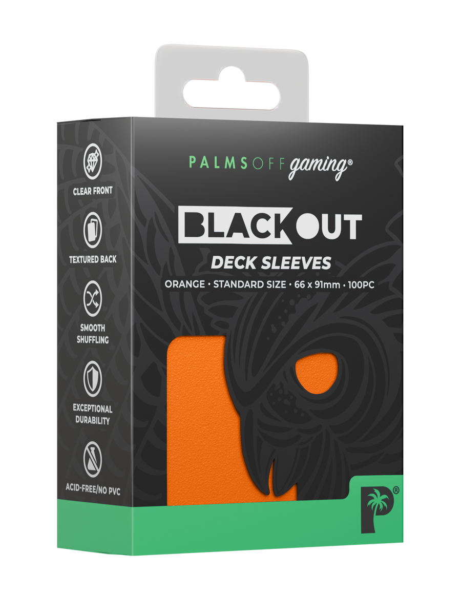 Palms Off Gaming Blackout Deck Sleeves - Standard - 100pc - Orange