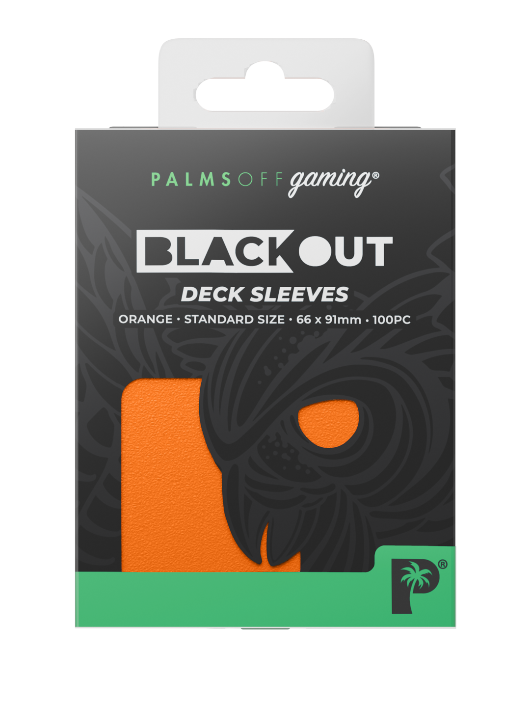 Palms Off Gaming Blackout Deck Sleeves - Standard - 100pc - Orange