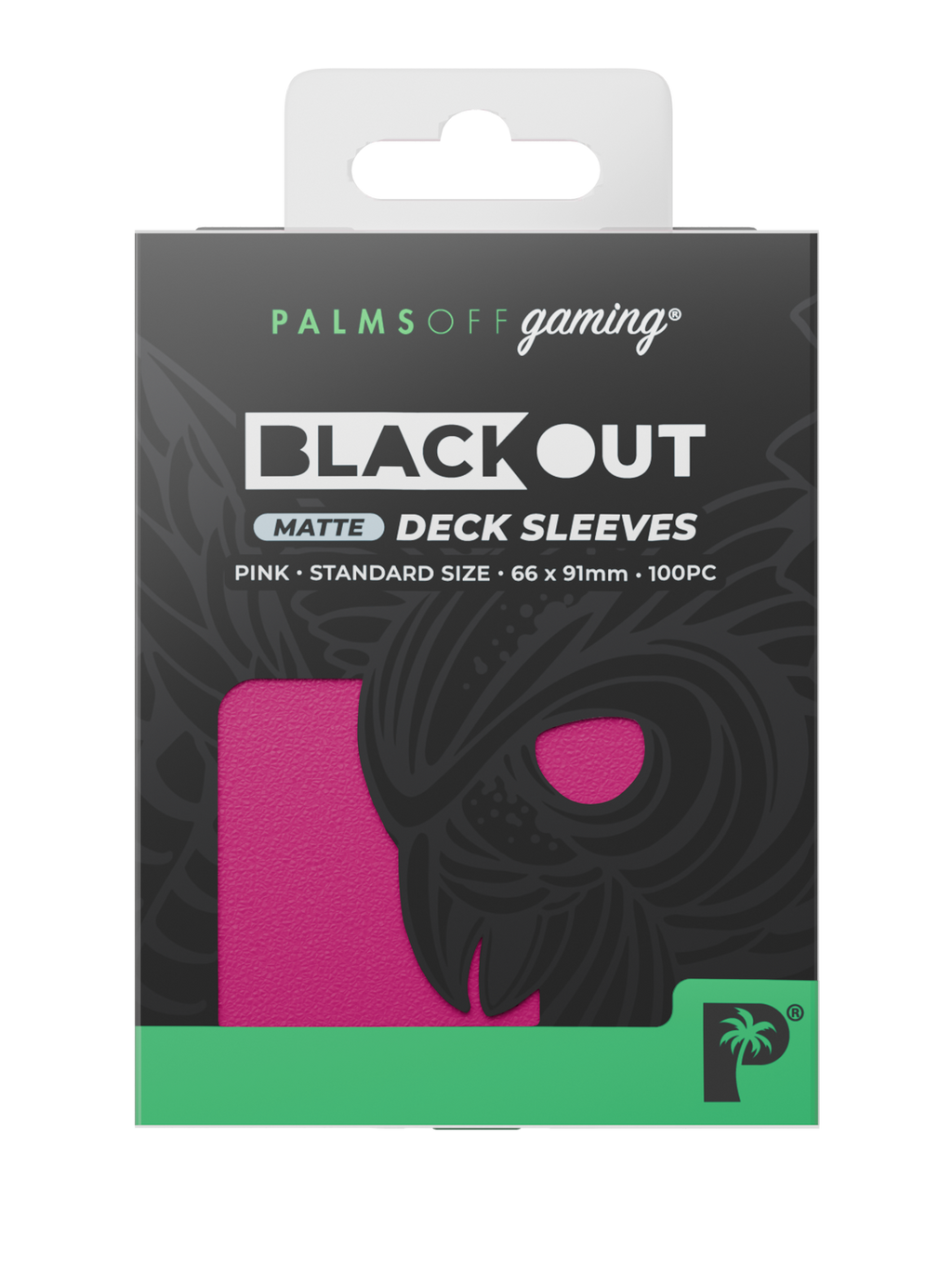 Palms Off Gaming Blackout Deck Sleeves - Standard - 100pc - Pink - Matte