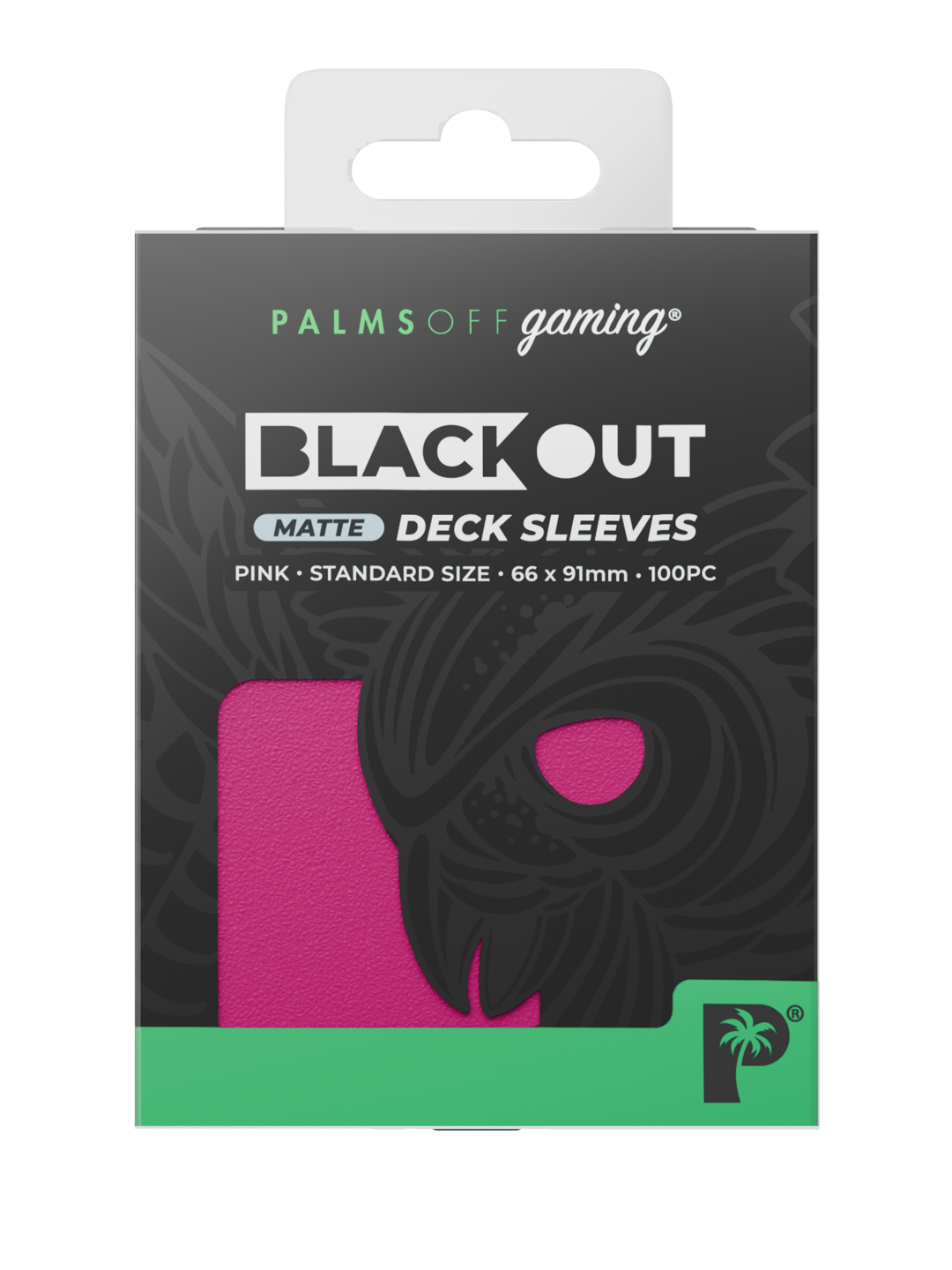 Palms Off Gaming Blackout Deck Sleeves - Standard - 100pc - Pink - Matte