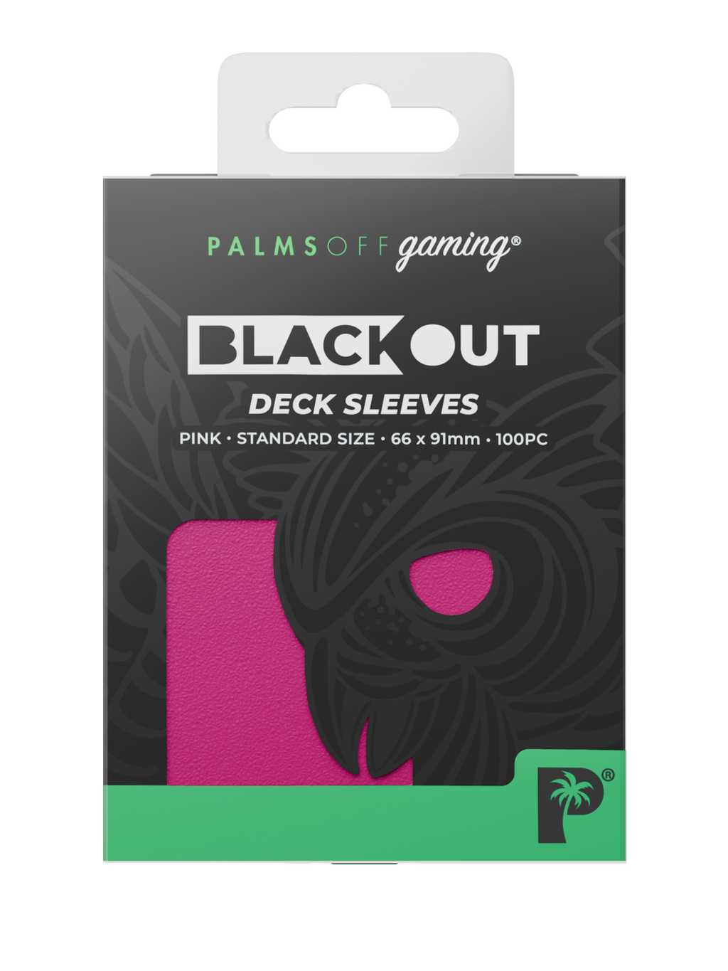 Palms Off Gaming Blackout Deck Sleeves - Standard - 100pc - Pink