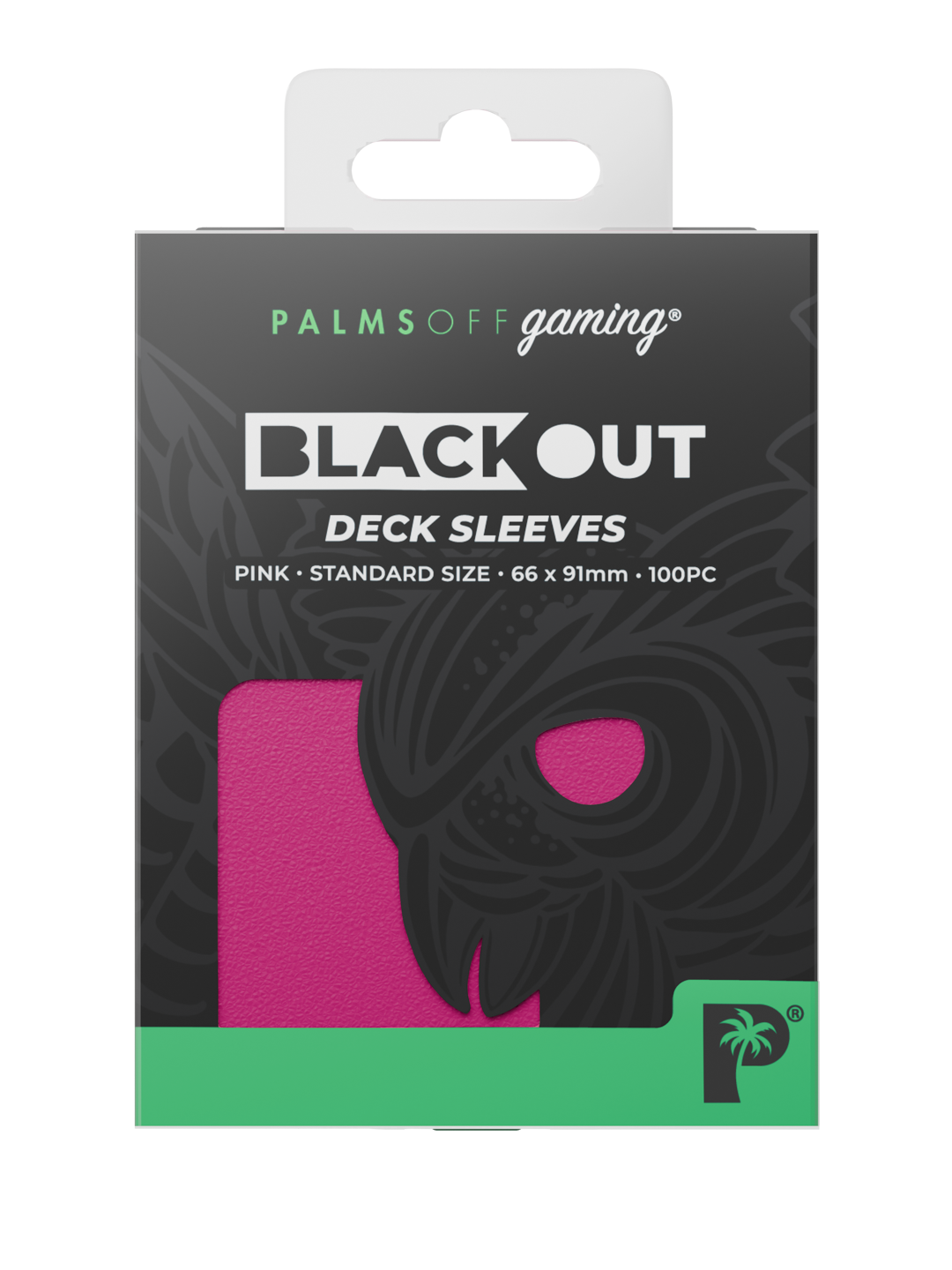 Palms Off Gaming Blackout Deck Sleeves - Standard - 100pc - Pink