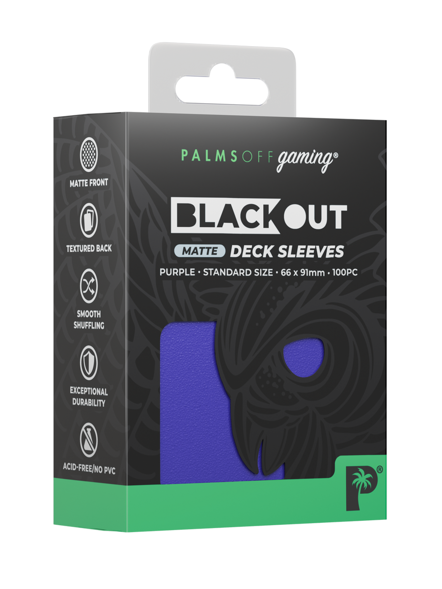 Palms Off Gaming Blackout Deck Sleeves - Standard - 100pc - Purple - Matte