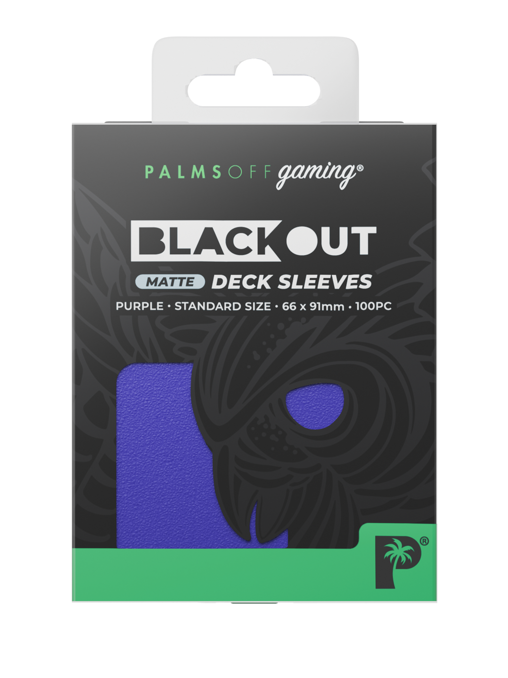 Palms Off Gaming Blackout Deck Sleeves - Standard - 100pc - Purple - Matte
