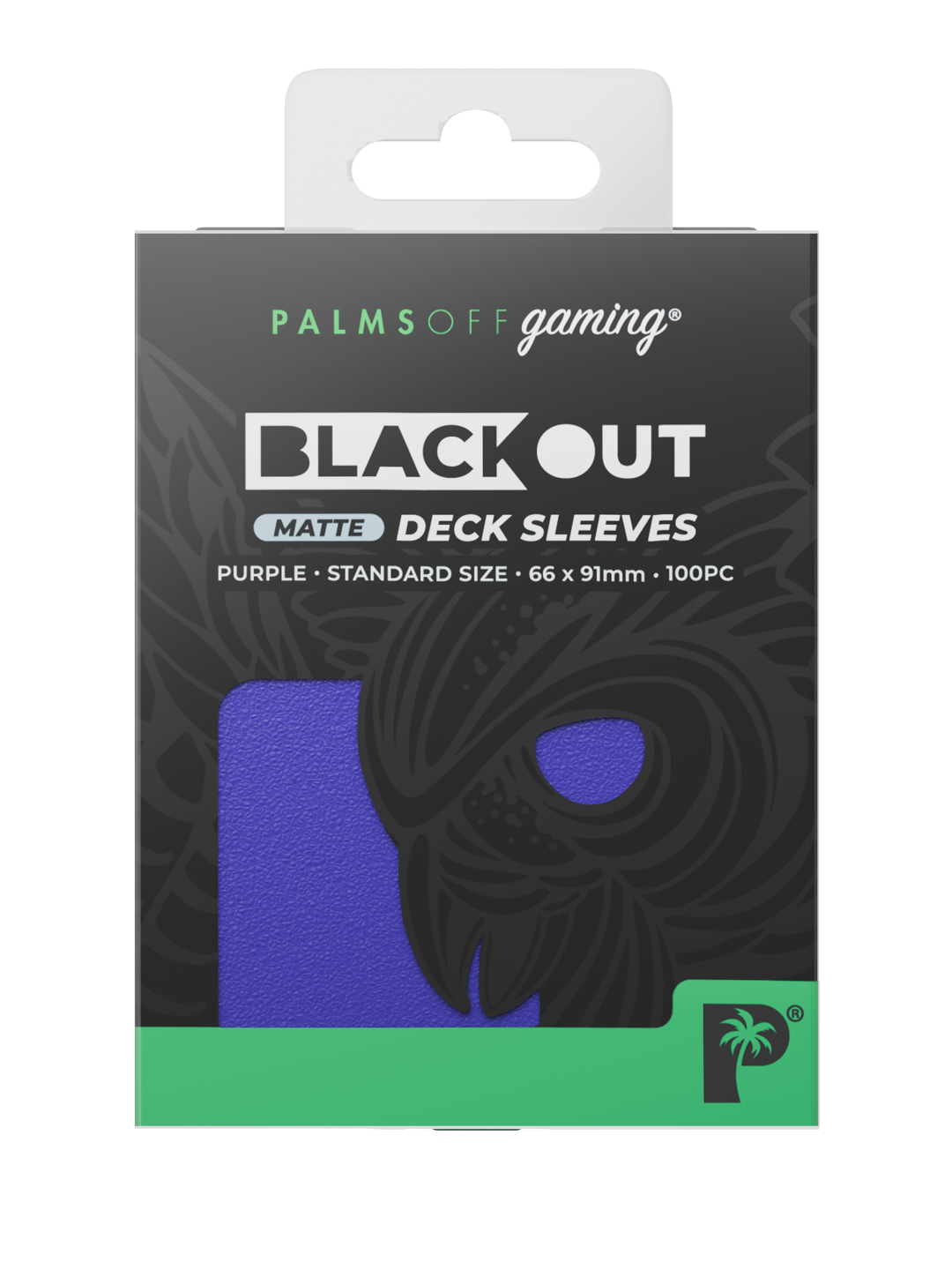 Palms Off Gaming Blackout Deck Sleeves - Standard - 100pc - Purple - Matte