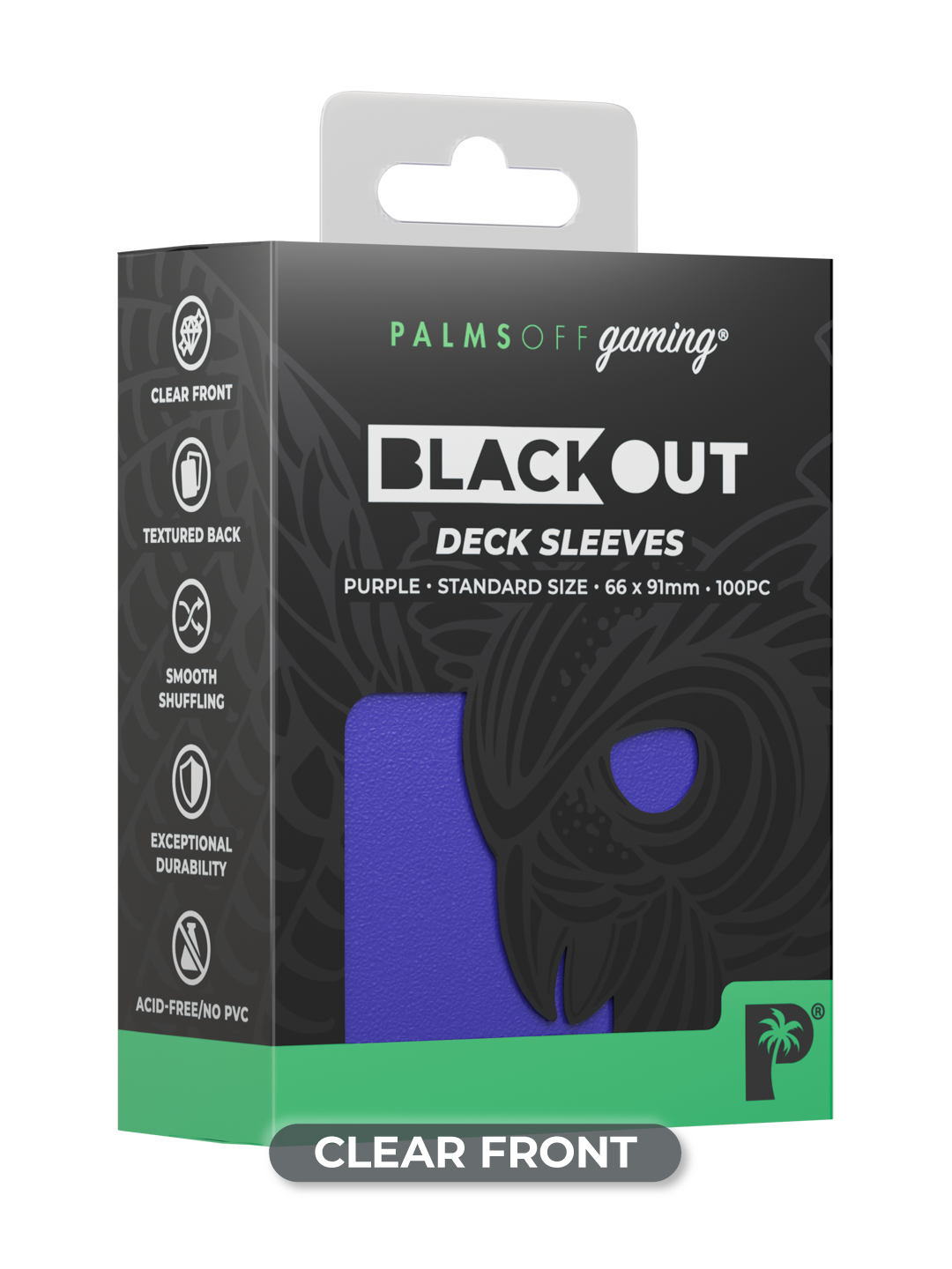 Palms Off Gaming Blackout Deck Sleeves - Standard - 100pc - Purple