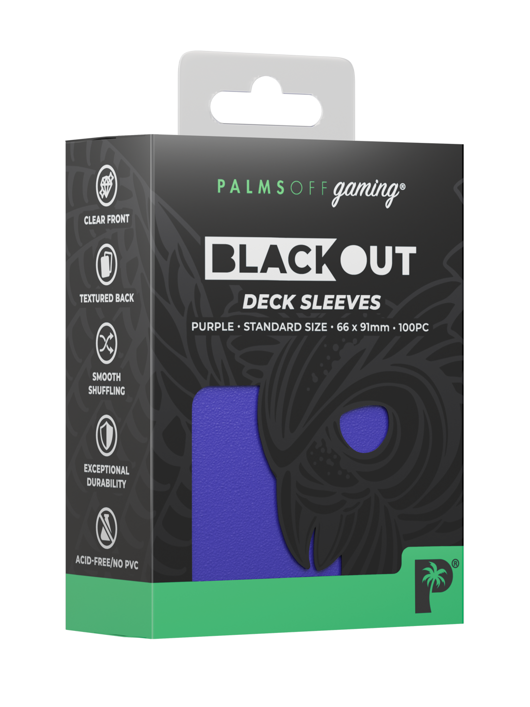 Palms Off Gaming Blackout Deck Sleeves - Standard - 100pc - Purple