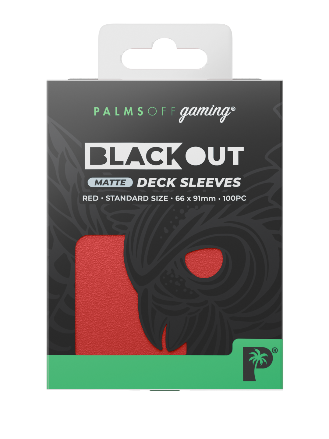 Palms Off Gaming Blackout Deck Sleeves - Standard - 100pc - Red - Matte