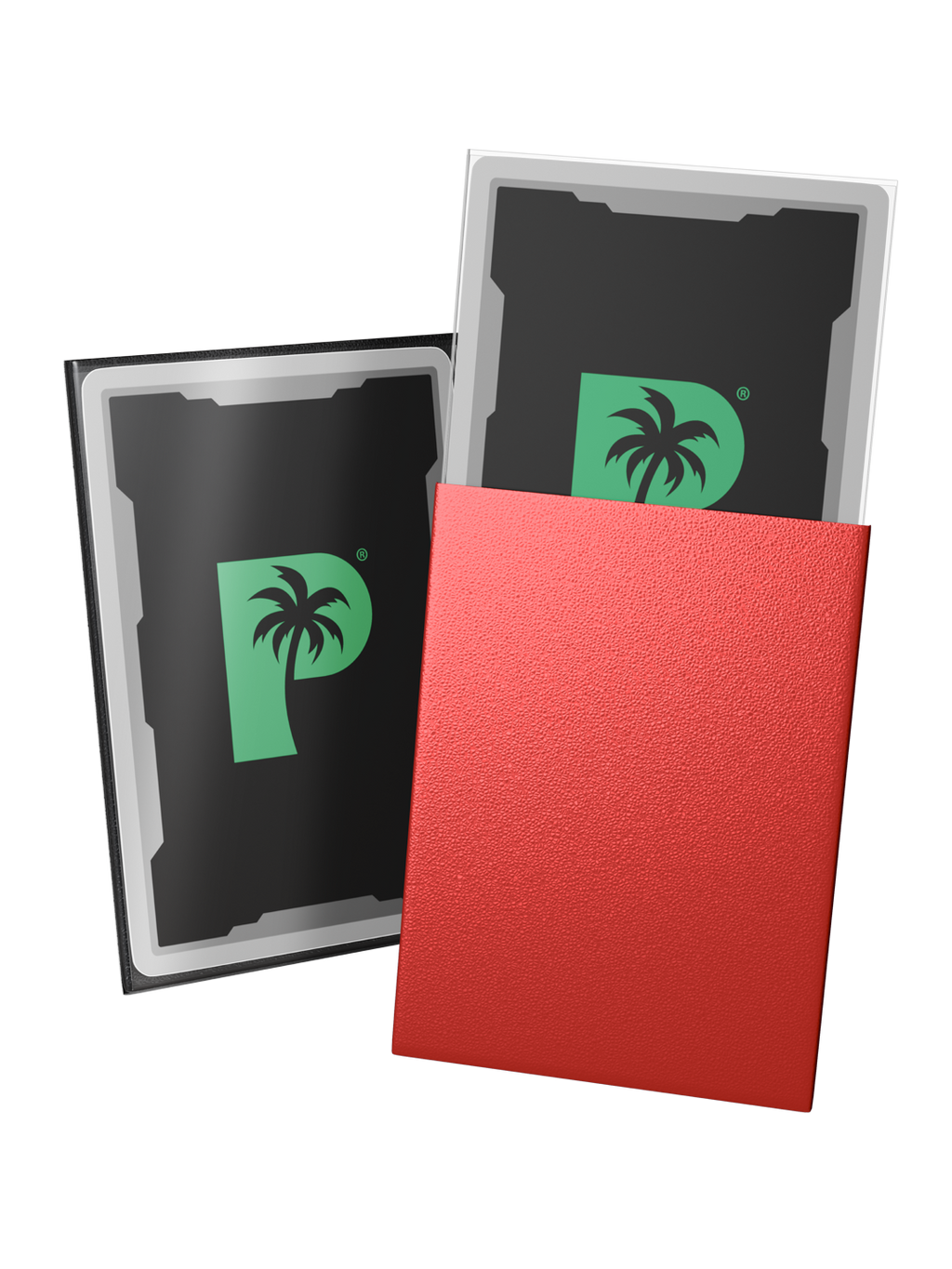 Palms Off Gaming Blackout Deck Sleeves - Standard - 100pc - Red - Matte