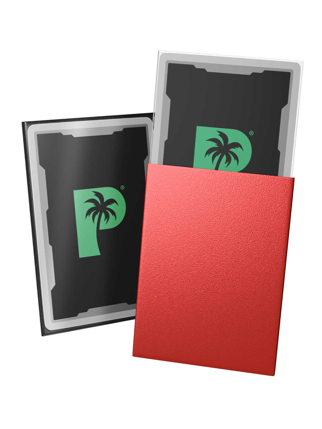 Palms Off Gaming Blackout Deck Sleeves - Standard - 100pc - Red - Matte