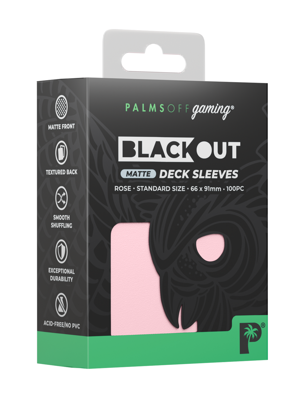 Palms Off Gaming Blackout Deck Sleeves - Standard - 100pc - Rose - Matte