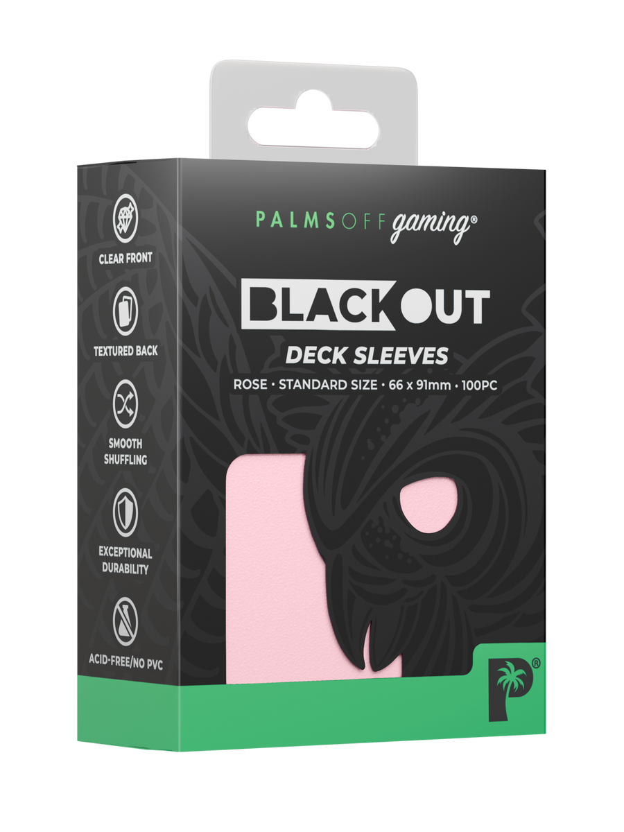 Palms Off Gaming Blackout Deck Sleeves - Standard - 100pc - Rose
