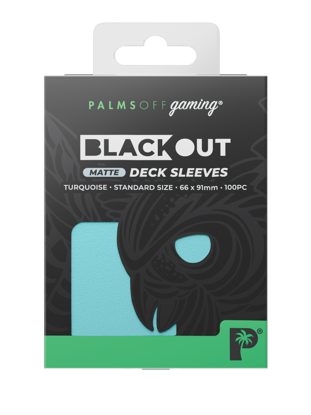 Palms Off Gaming Blackout Deck Sleeves - Standard - 100pc - Turquoise - Matte