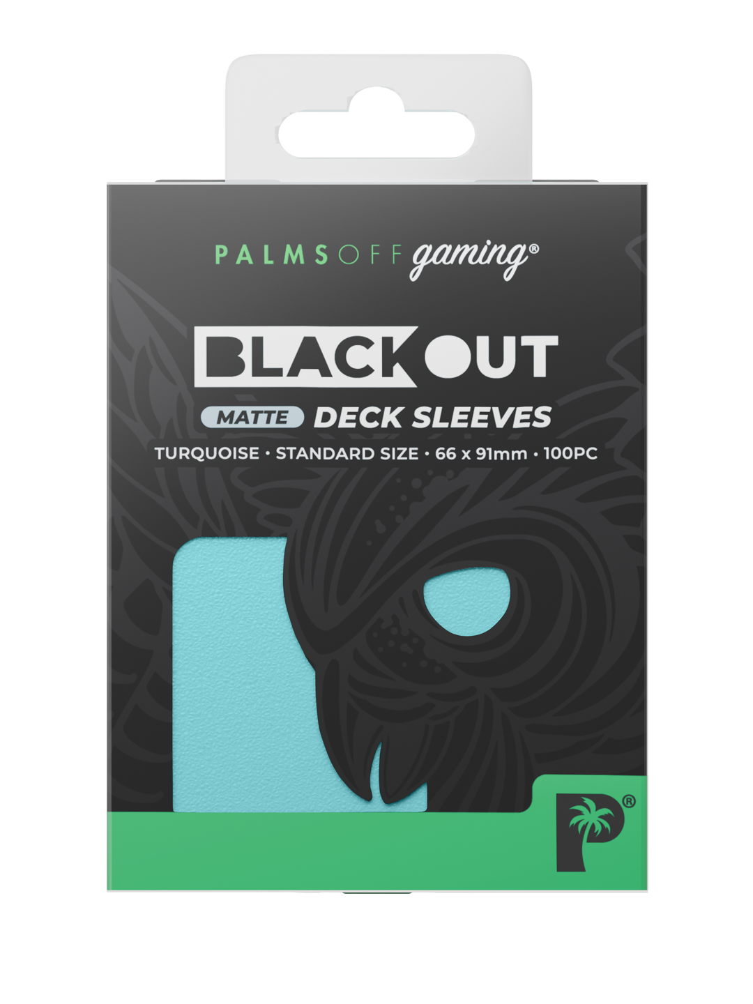 Palms Off Gaming Blackout Deck Sleeves - Standard - 100pc - Turquoise - Matte