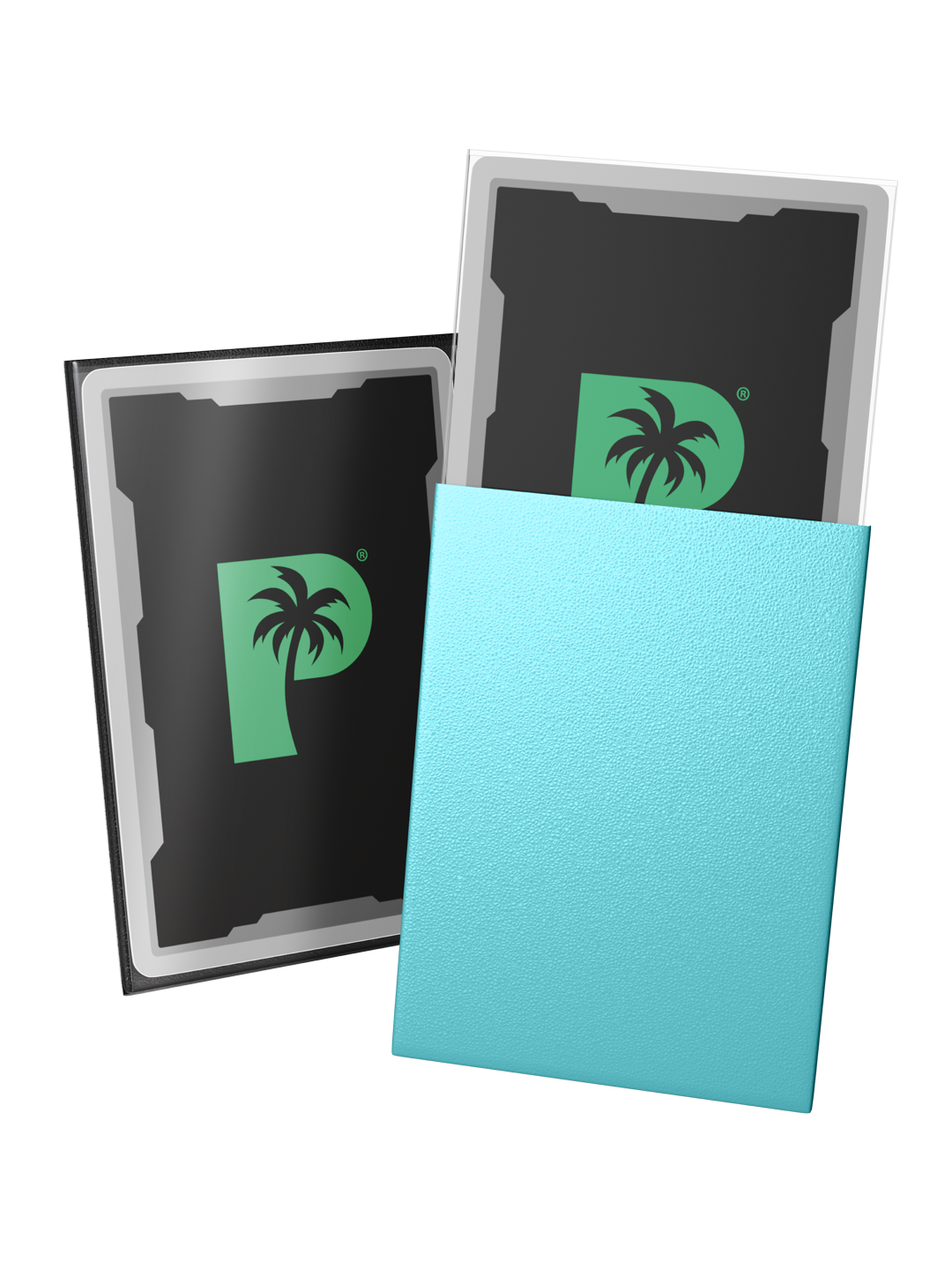Palms Off Gaming Blackout Deck Sleeves - Standard - 100pc - Turquoise - Matte