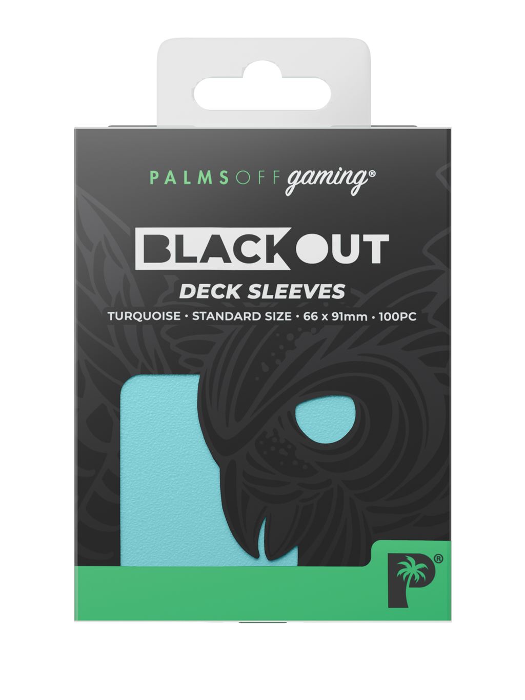 Palms Off Gaming Blackout Deck Sleeves - Standard - 100pc - Turquoise