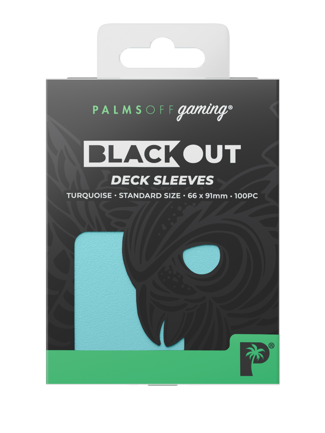 Palms Off Gaming Blackout Deck Sleeves - Standard - 100pc - Turquoise